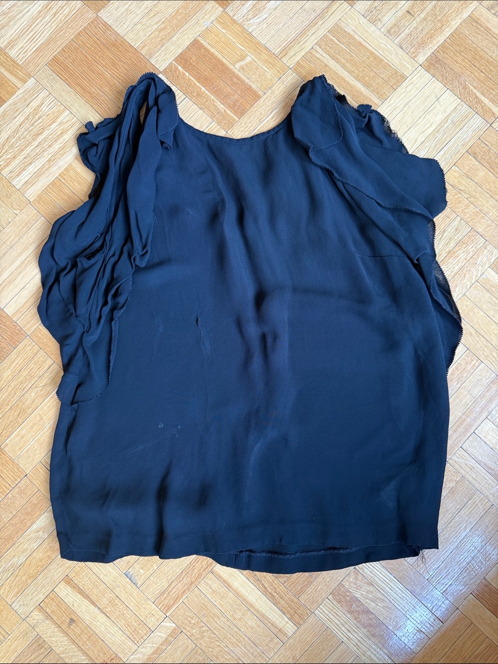 Kate spade.Women's Black Ruffle Sleeve Blouse
